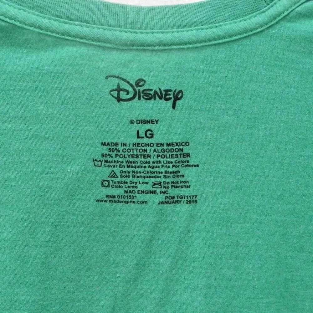 Mickey Mouse Shamrock T-Shirt  Youth Kids Size Large Green/Black Short Sleeve